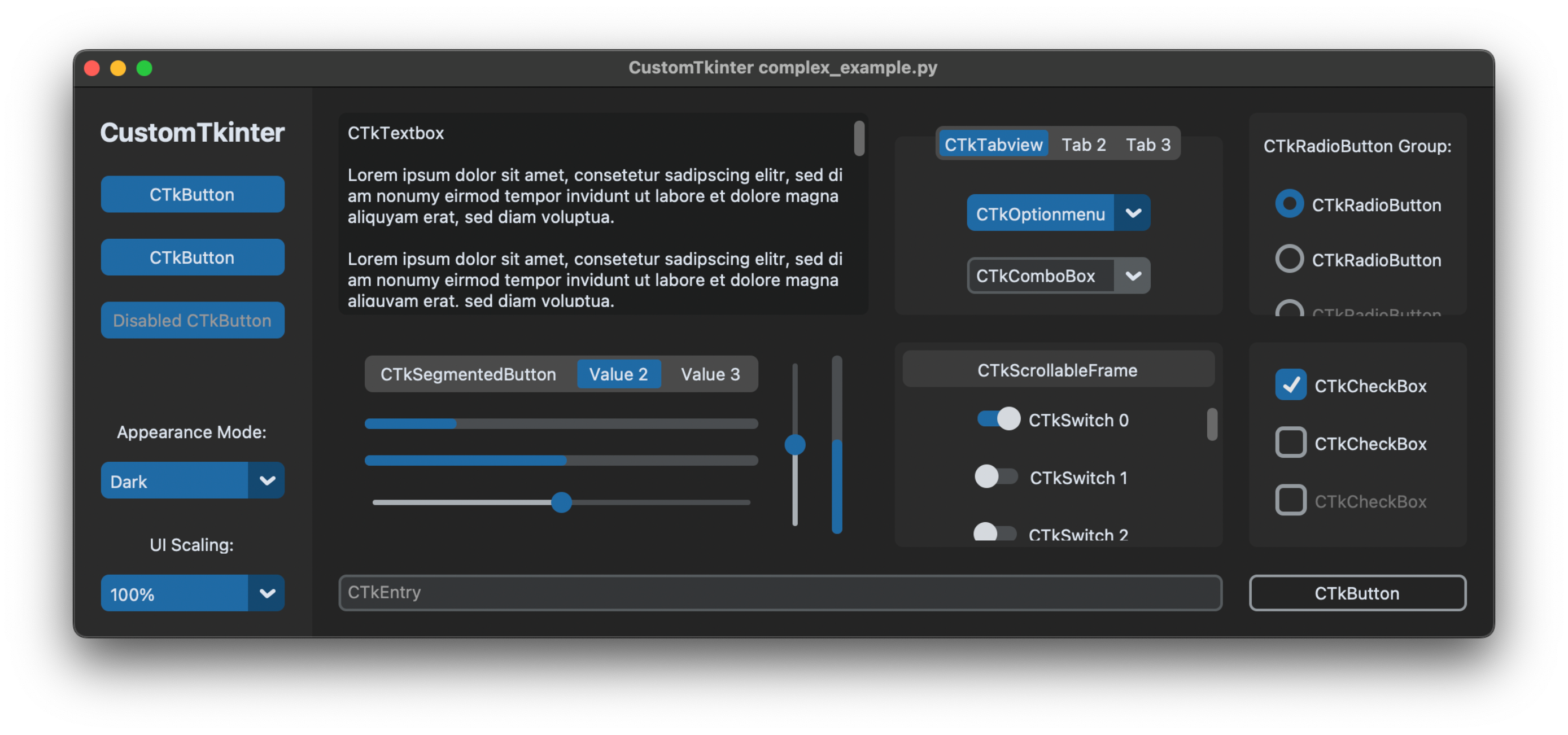Official Documentation And Tutorial CustomTkinter