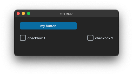 button and checkboxes