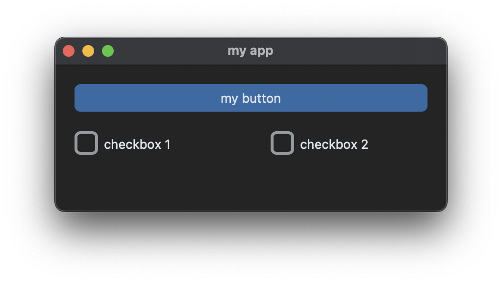 stretched button and checkboxes