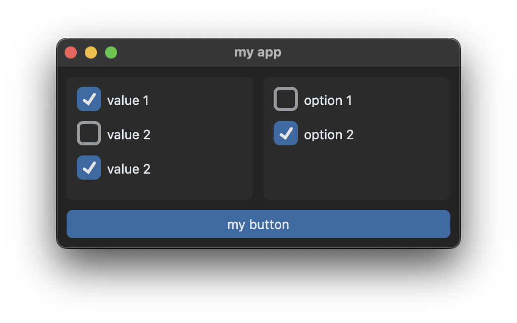 multiple checkbox frames